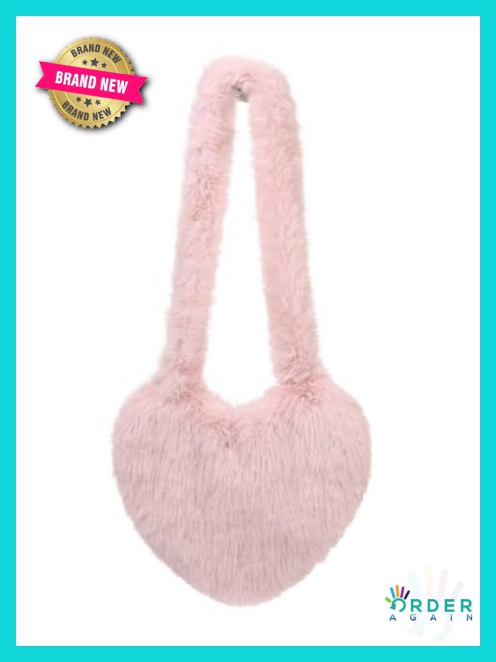 Faux Fur Heart Shaped Shoulder Bag Crossbody Tote